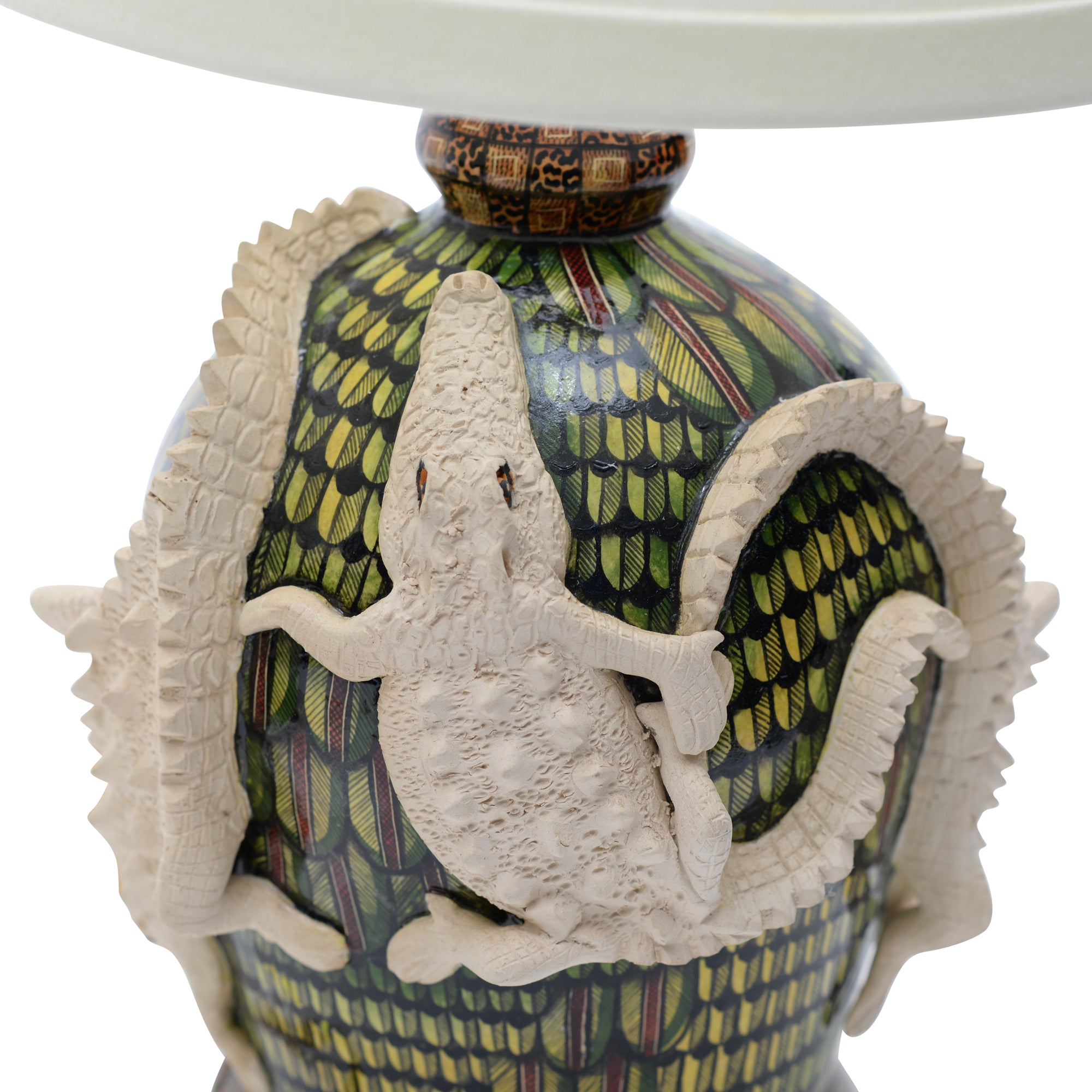 Pair of crocodile lamp bases