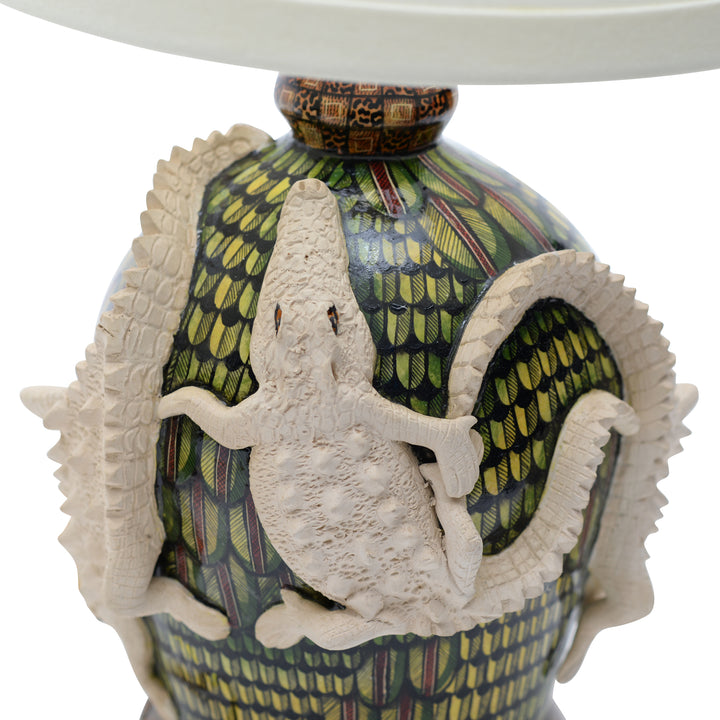 Pair of crocodile lamp bases