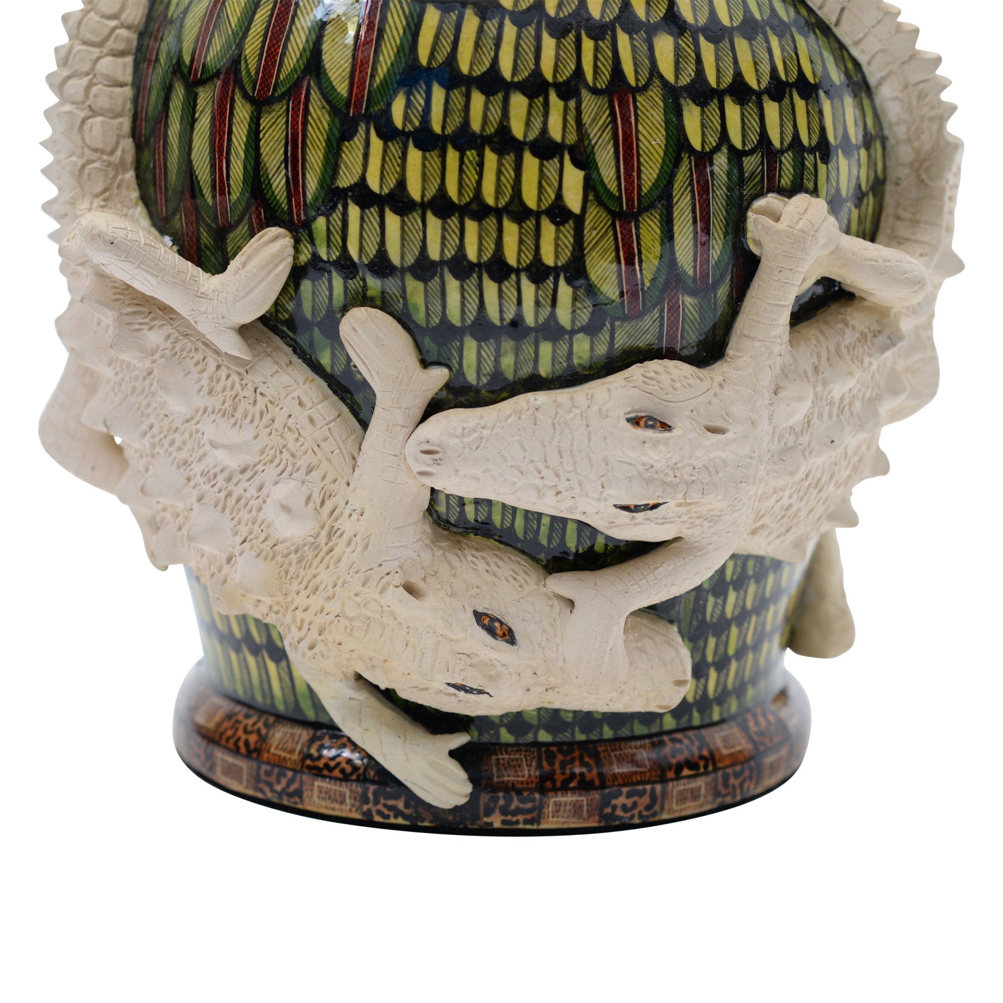 Pair of crocodile lamp bases