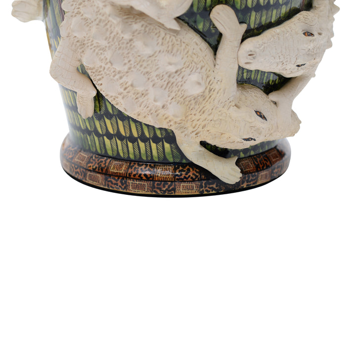 Pair of crocodile lamp bases