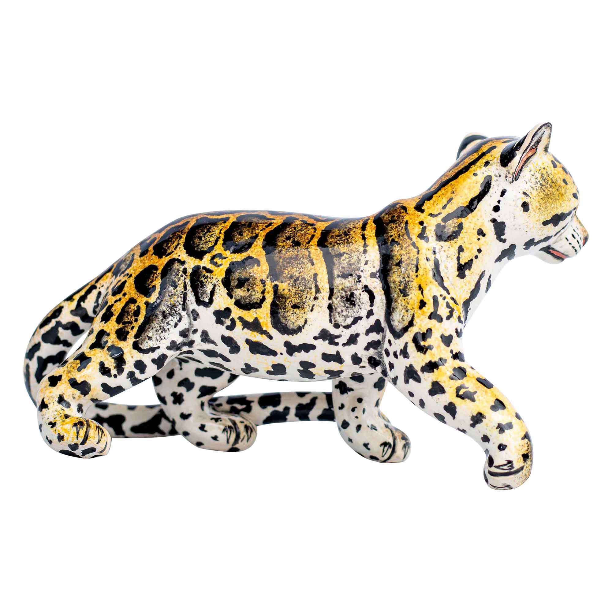 Clouded leopard sculpture