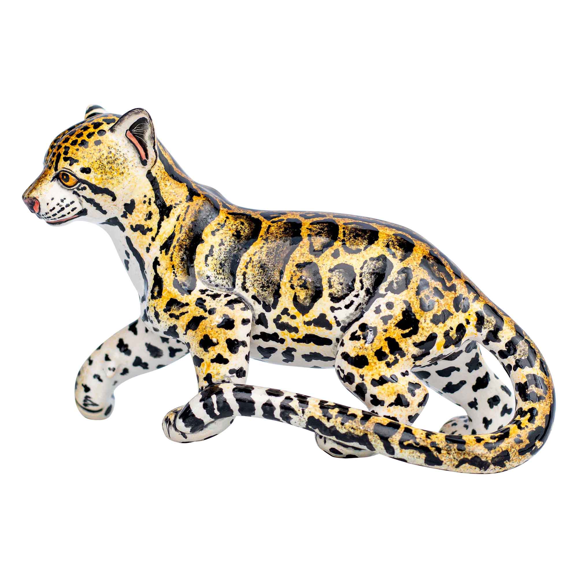 Clouded leopard sculpture