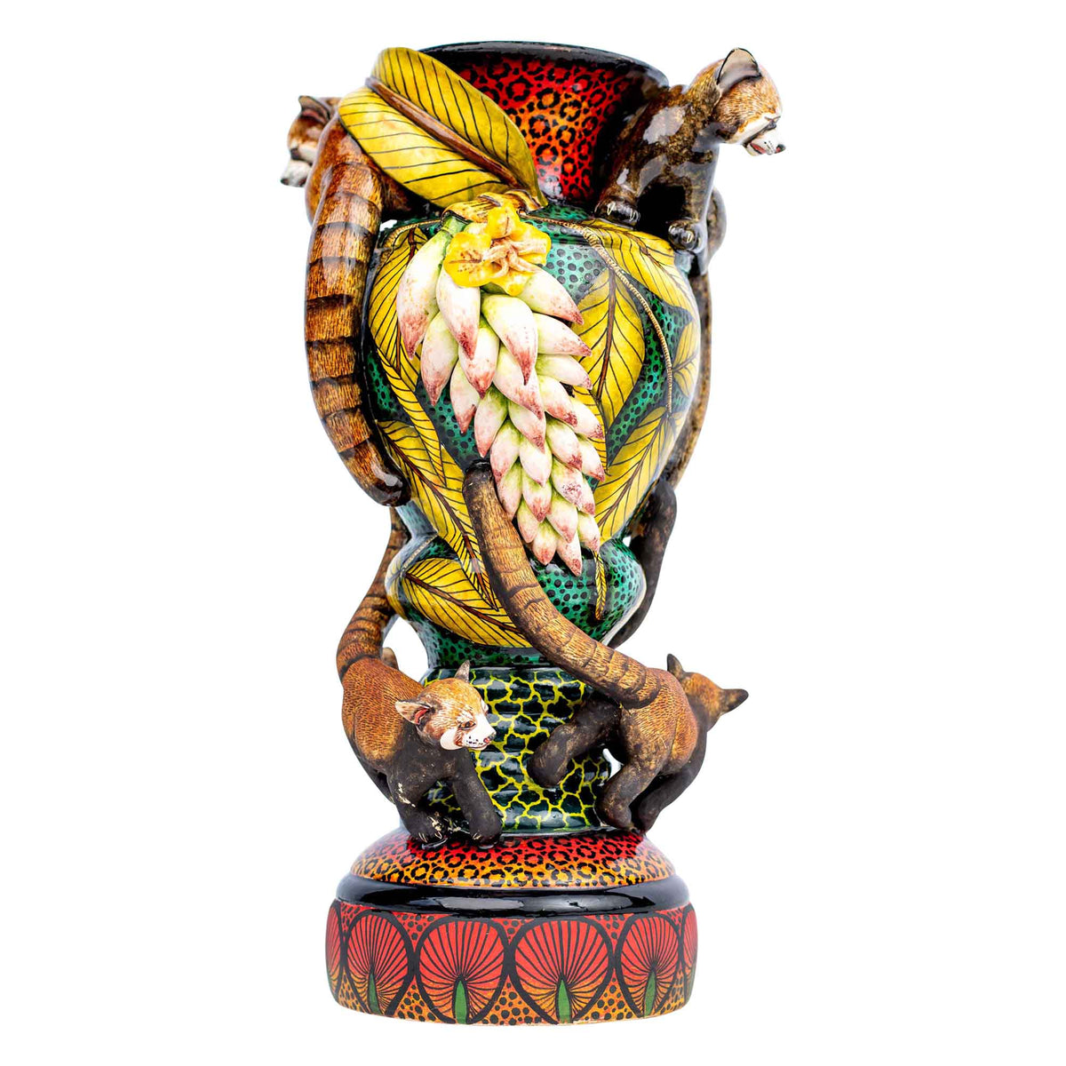 Red panda vase