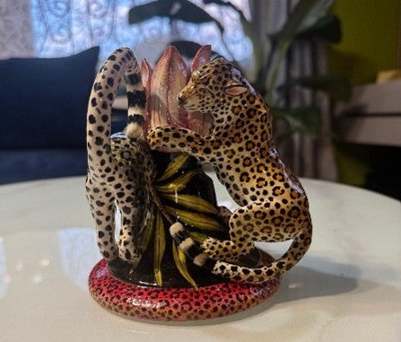 Pair of Leopard candlesticks