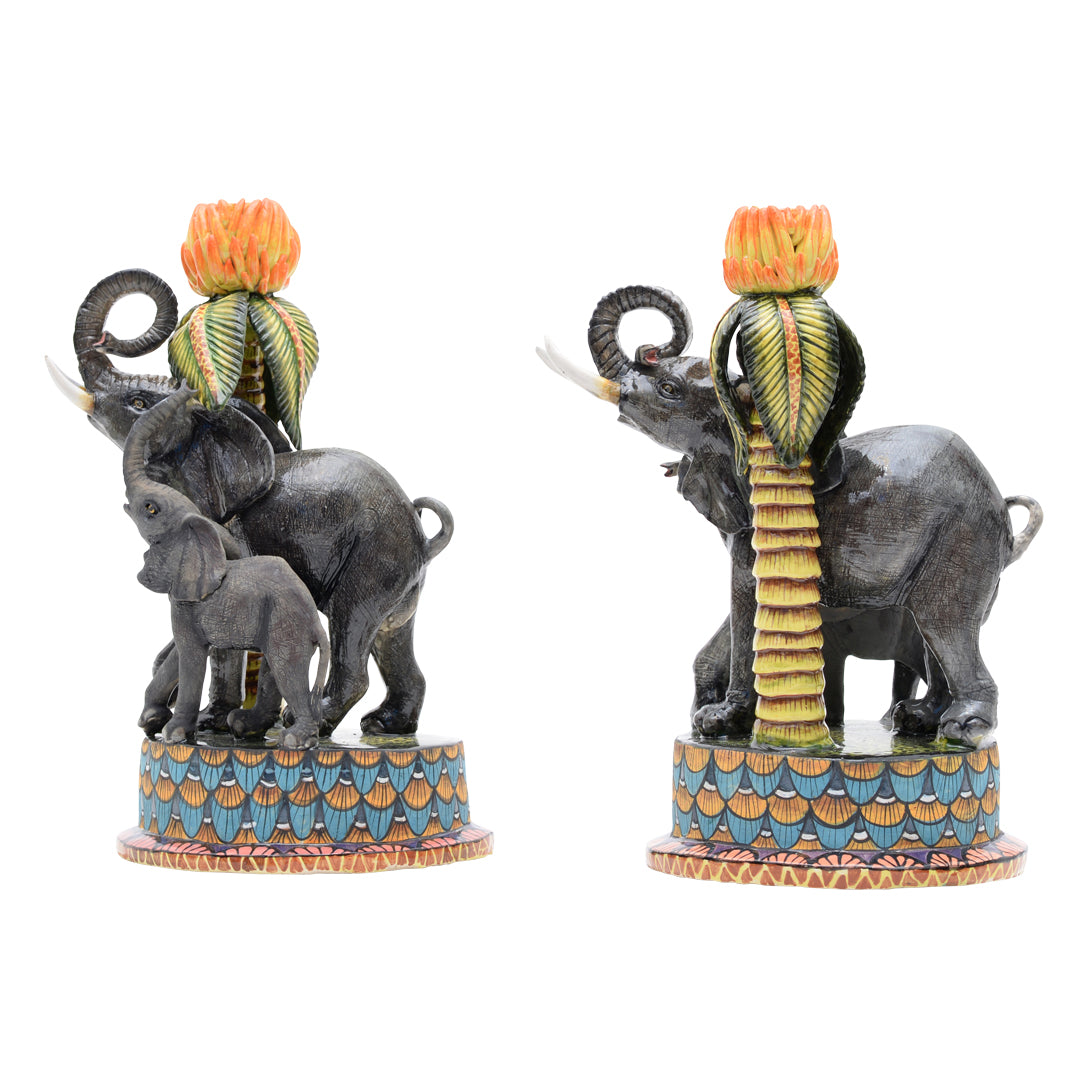 Elephant candle holder - pair