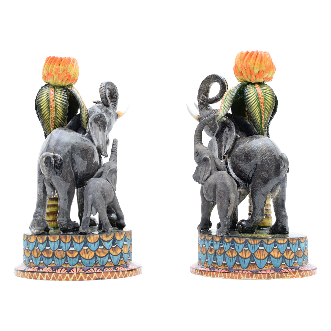 Elephant candle holder - pair