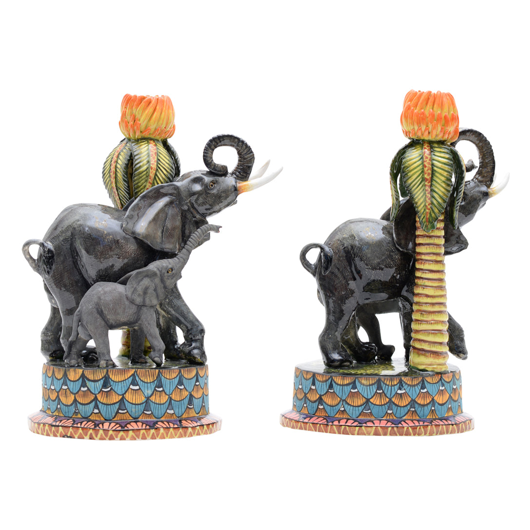 Elephant candle holder - pair