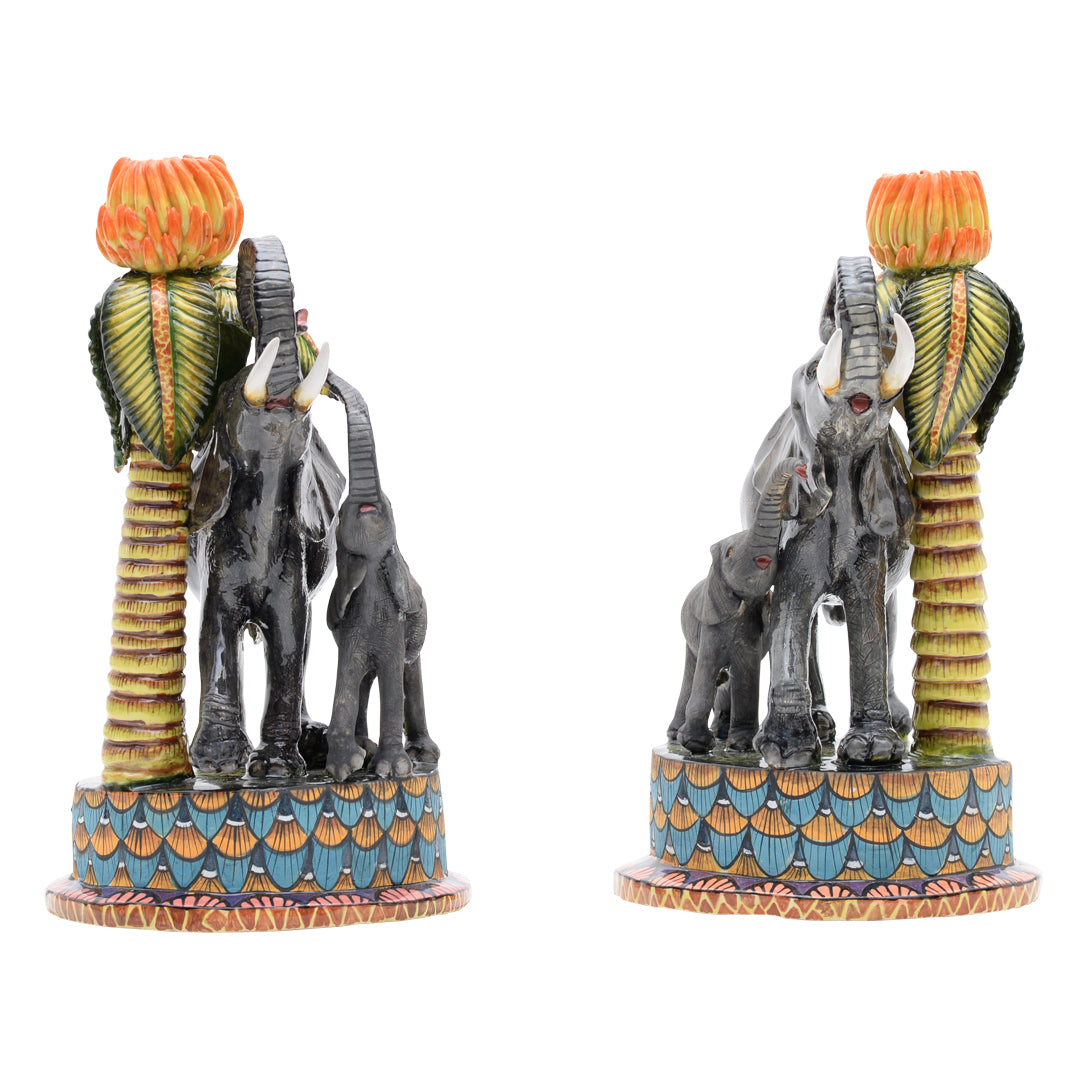 Elephant candle holder - pair