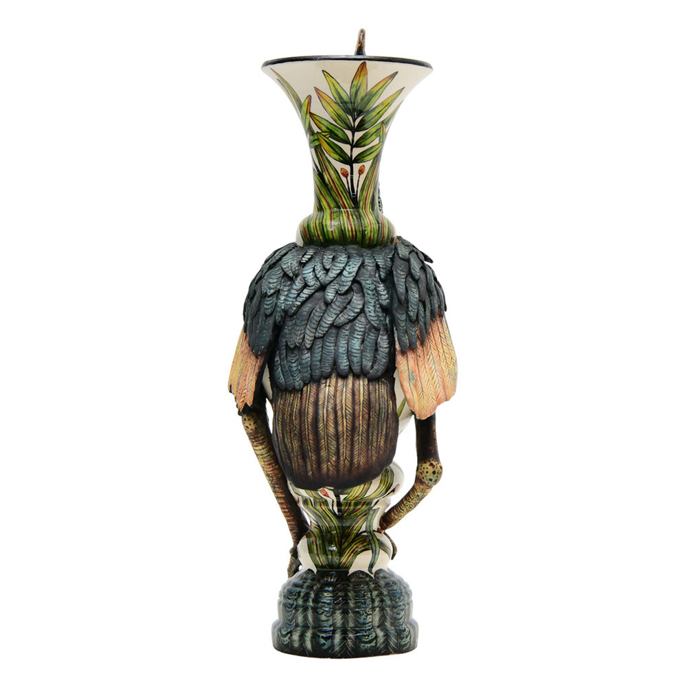 Crested crane vase