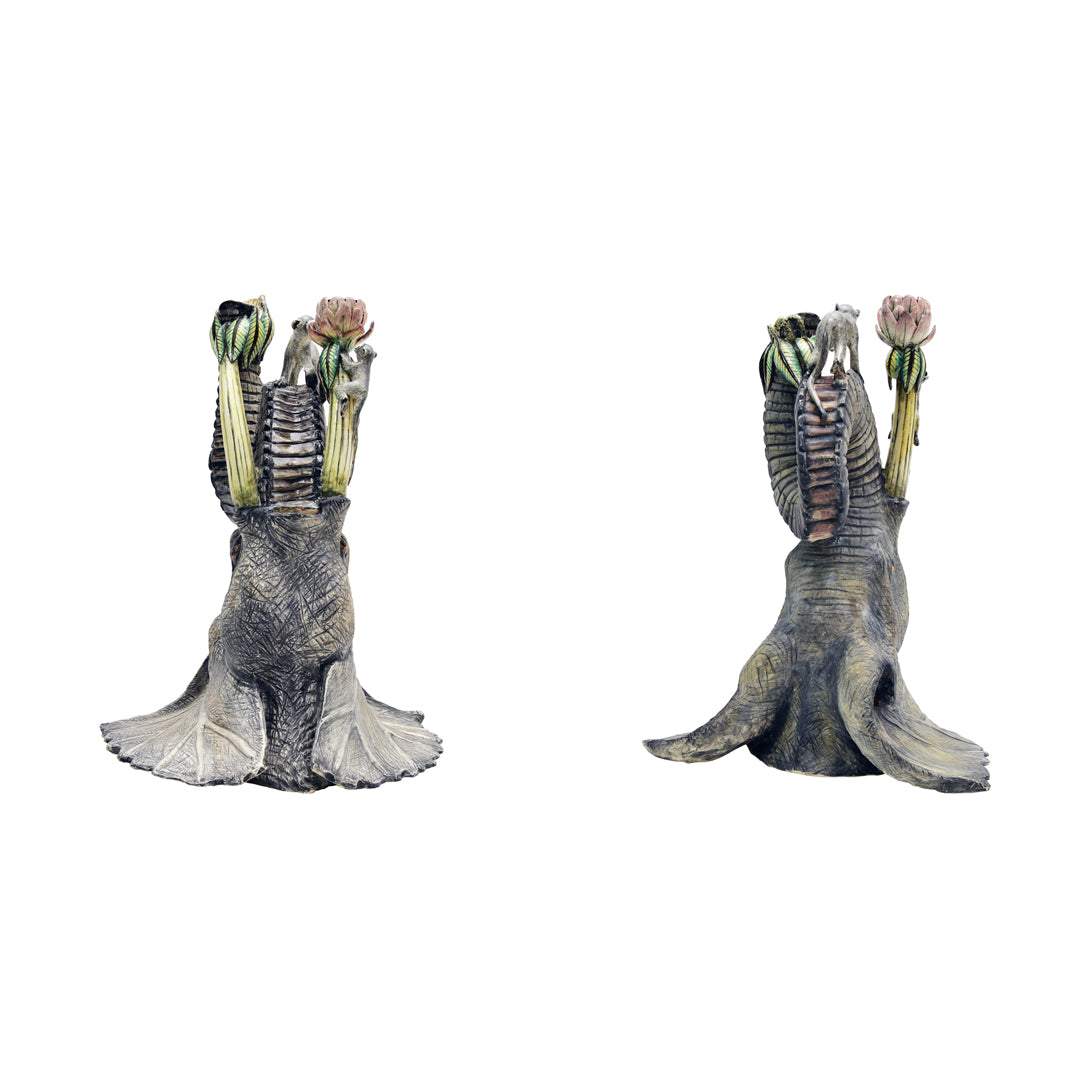 Pair of elephant head candlesticks