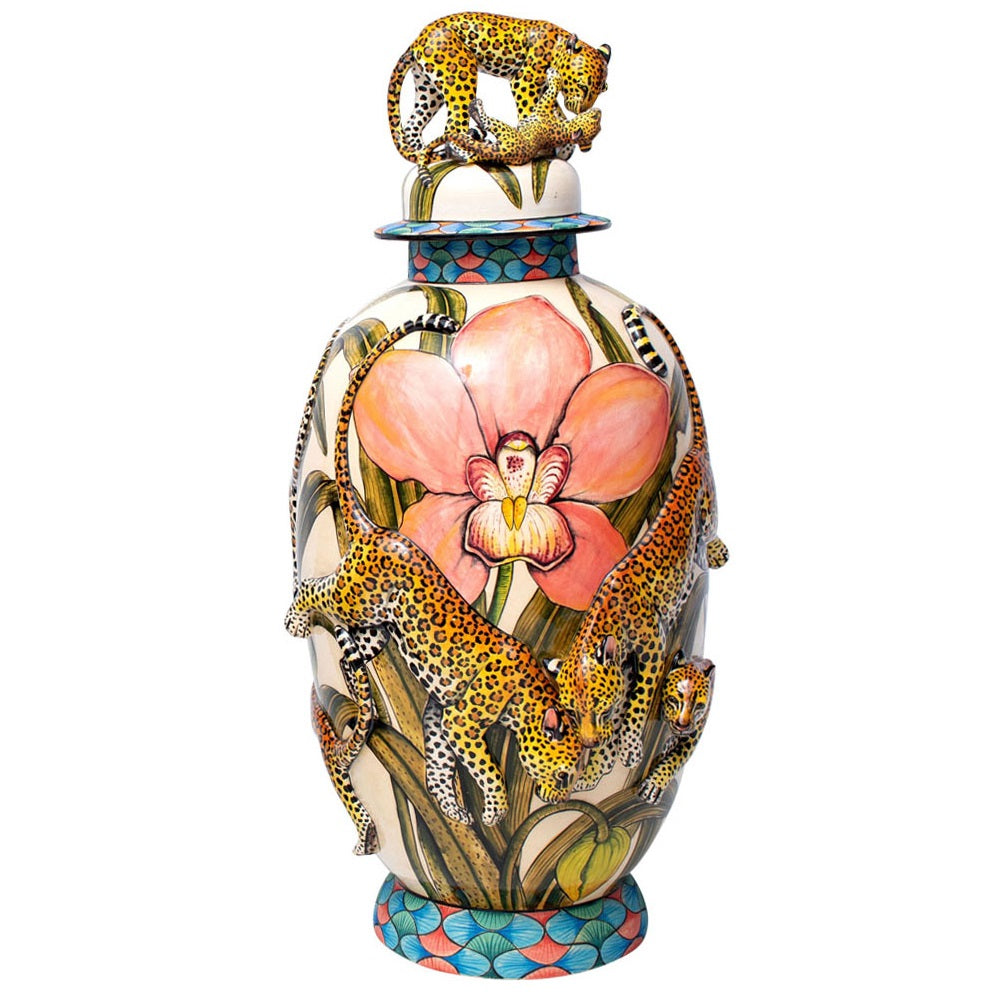 Leopard urn