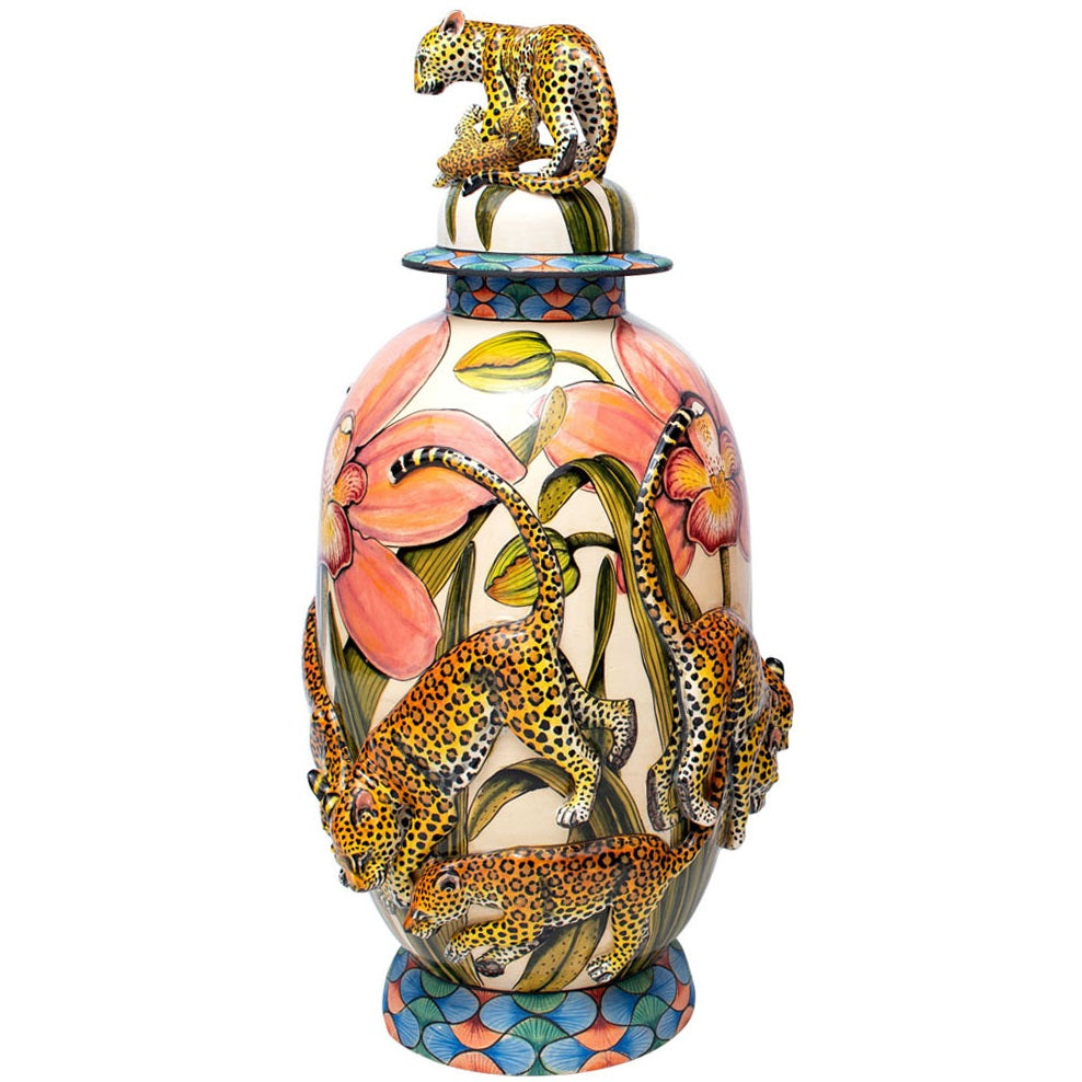 Leopard urn