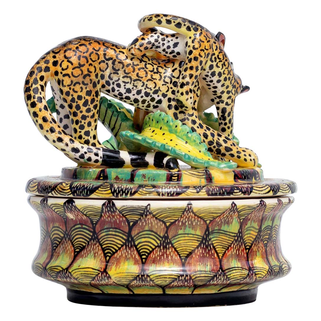 Leopard & aloe jewelry box