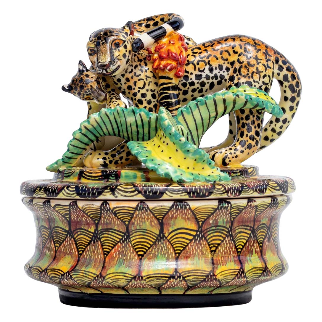 Leopard & aloe jewelry box