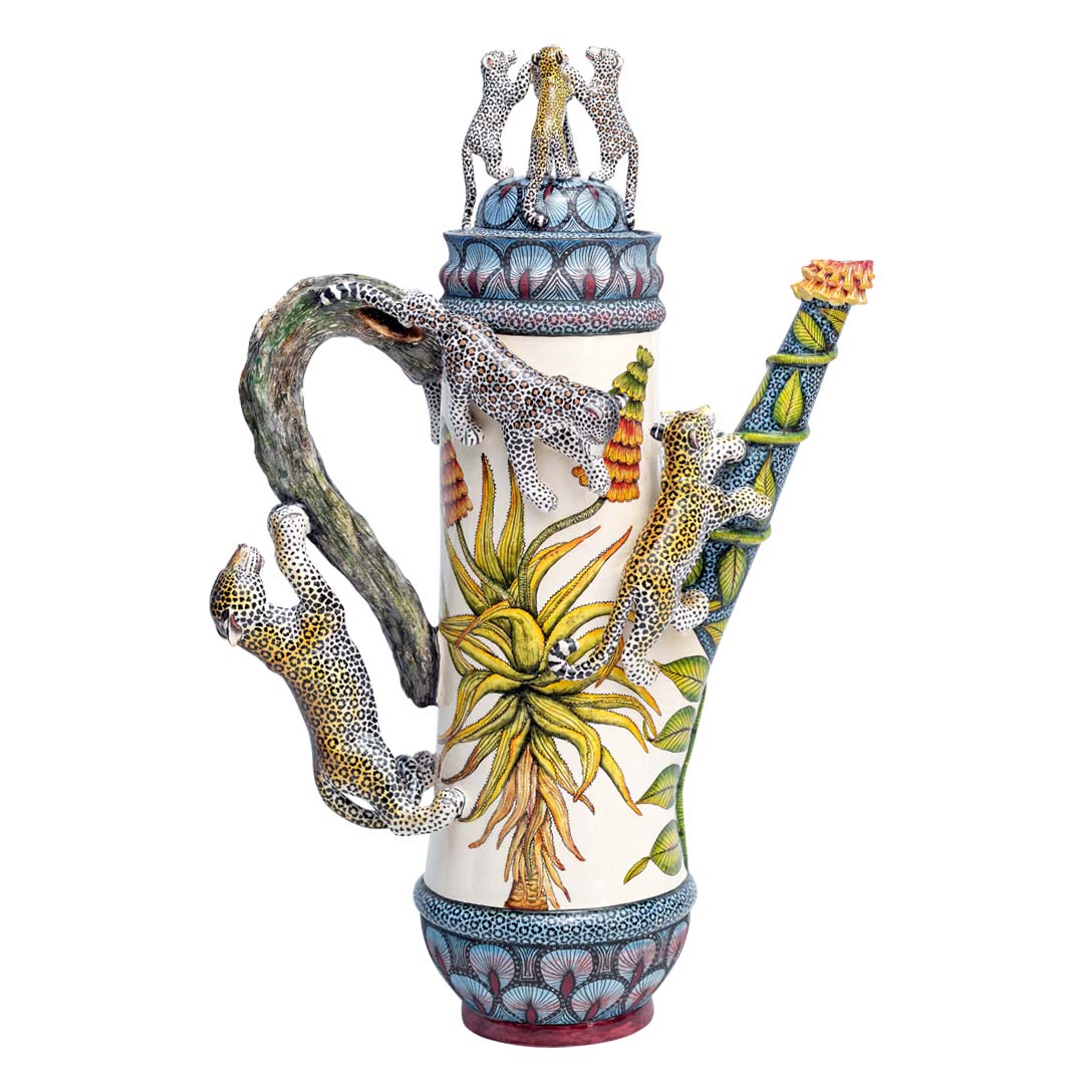 Leopards & aloe teapot