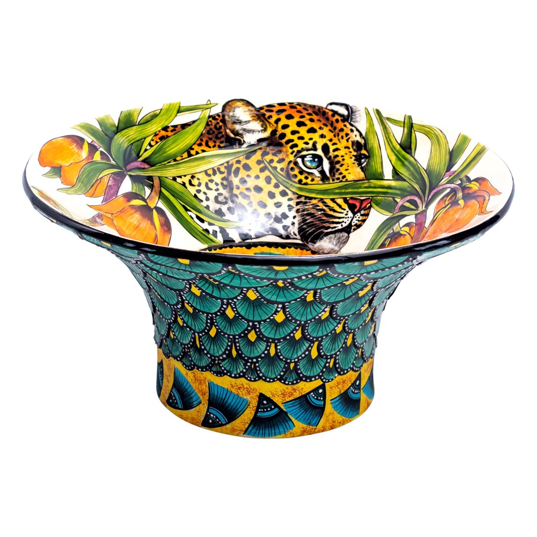 Leopard and pattern, bowl