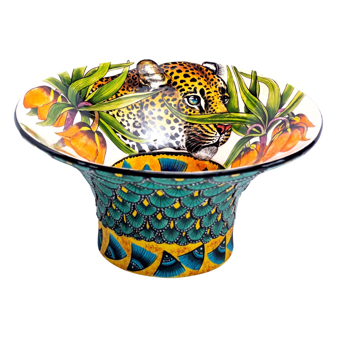 Leopard and pattern, bowl