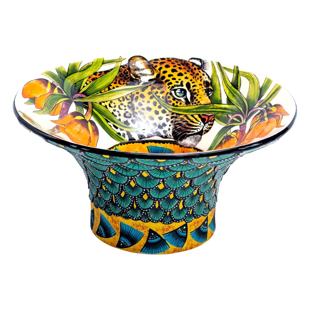 Leopard and pattern, bowl