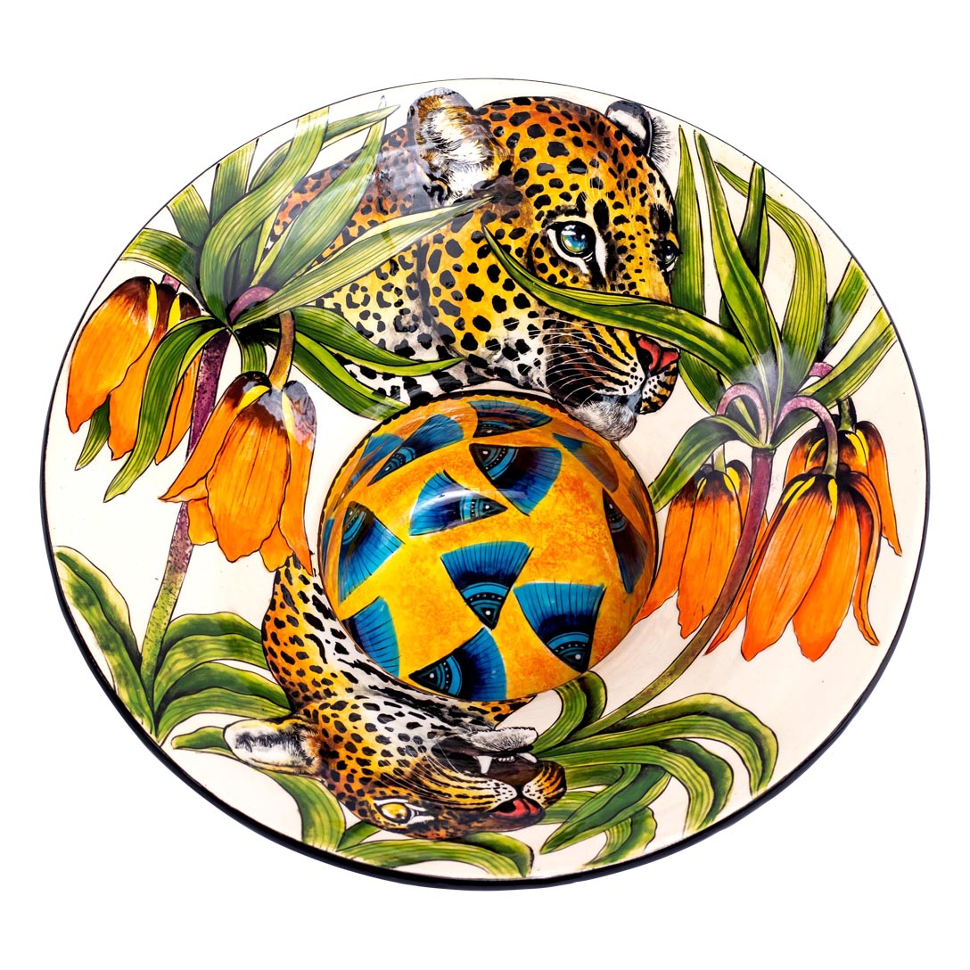 Leopard and pattern, bowl