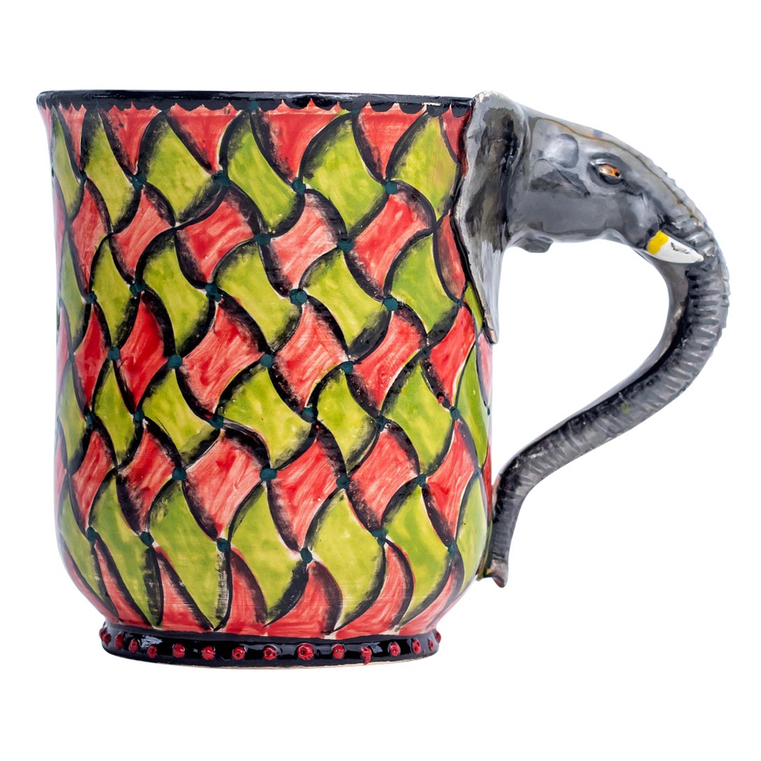 Elephant, rhombus pattern mug