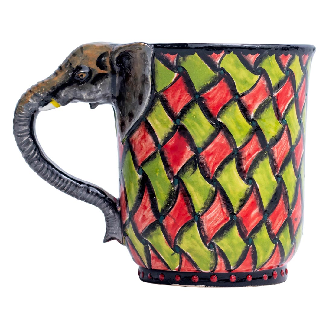 Elephant, rhombus pattern mug