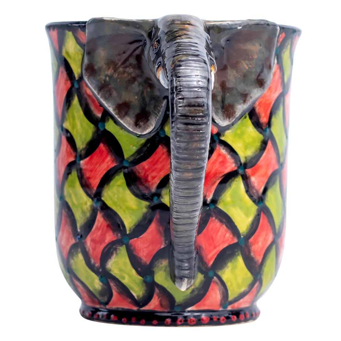 Elephant, rhombus  pattern mug