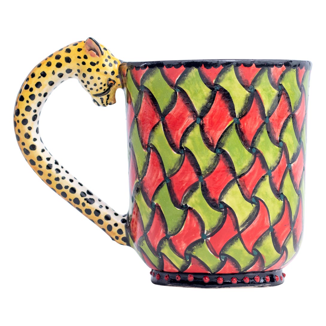 Cheetah, rhombus pattern mug