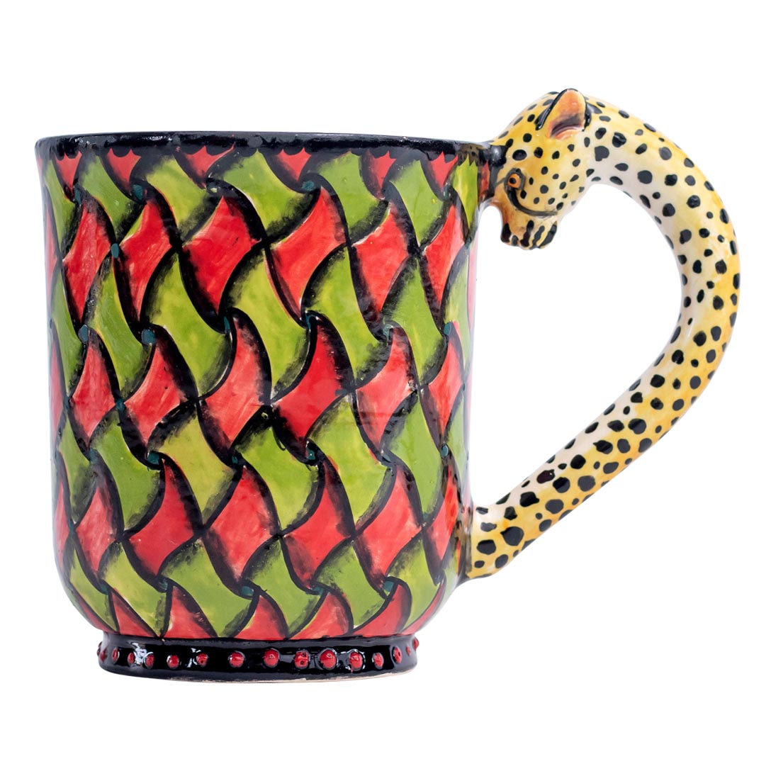 Cheetah, rhombus pattern mug