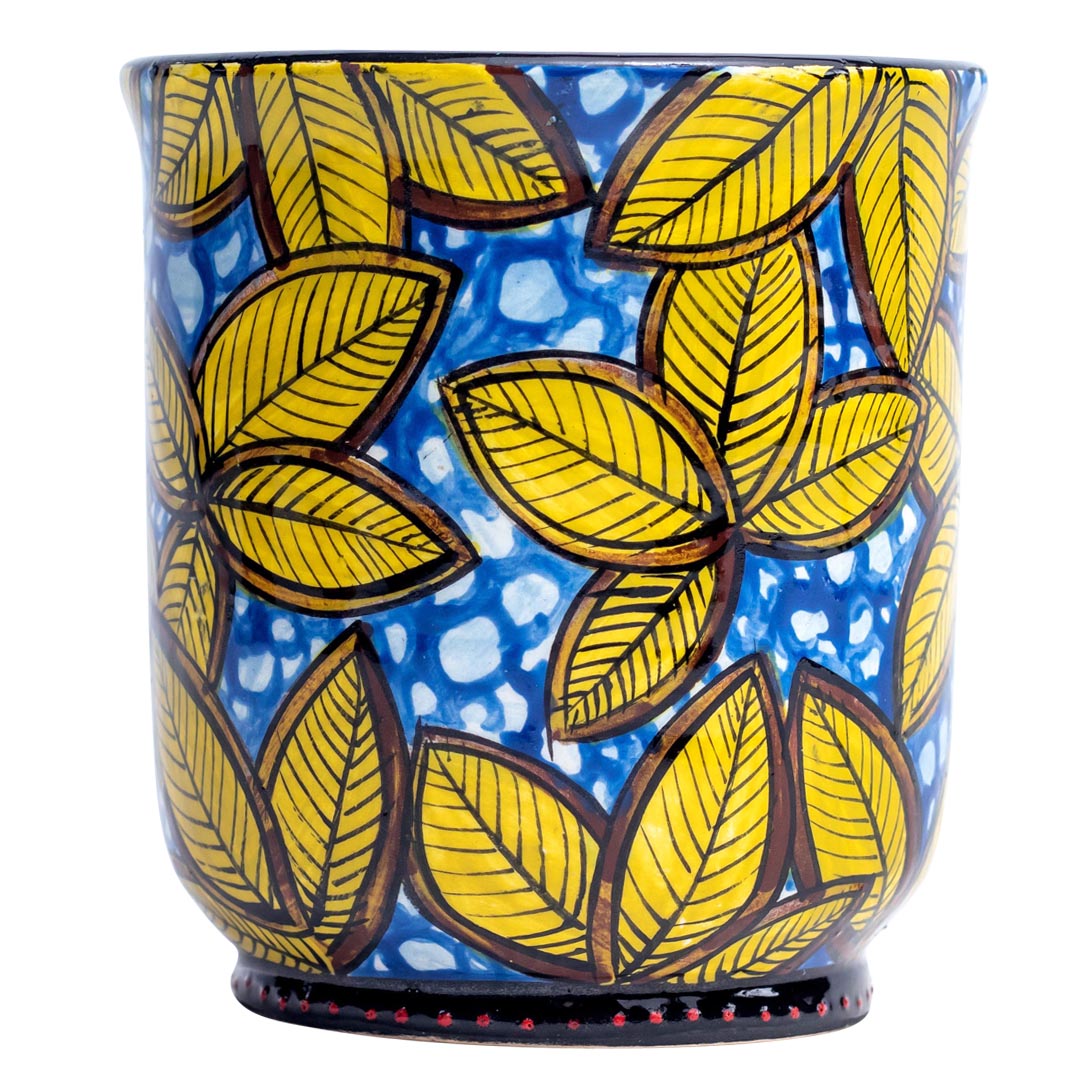 Zebra stripes, yellow leaves mug