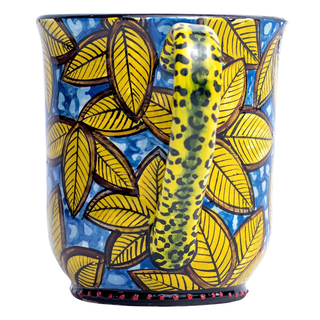 Leopard spot, yellow leaves mug