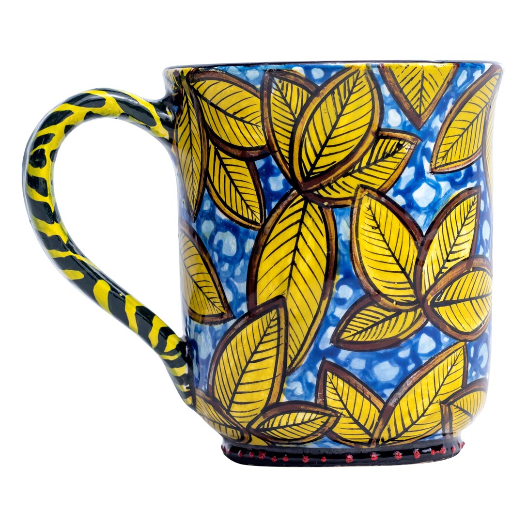 Cheetah spot, yellow leaves mug