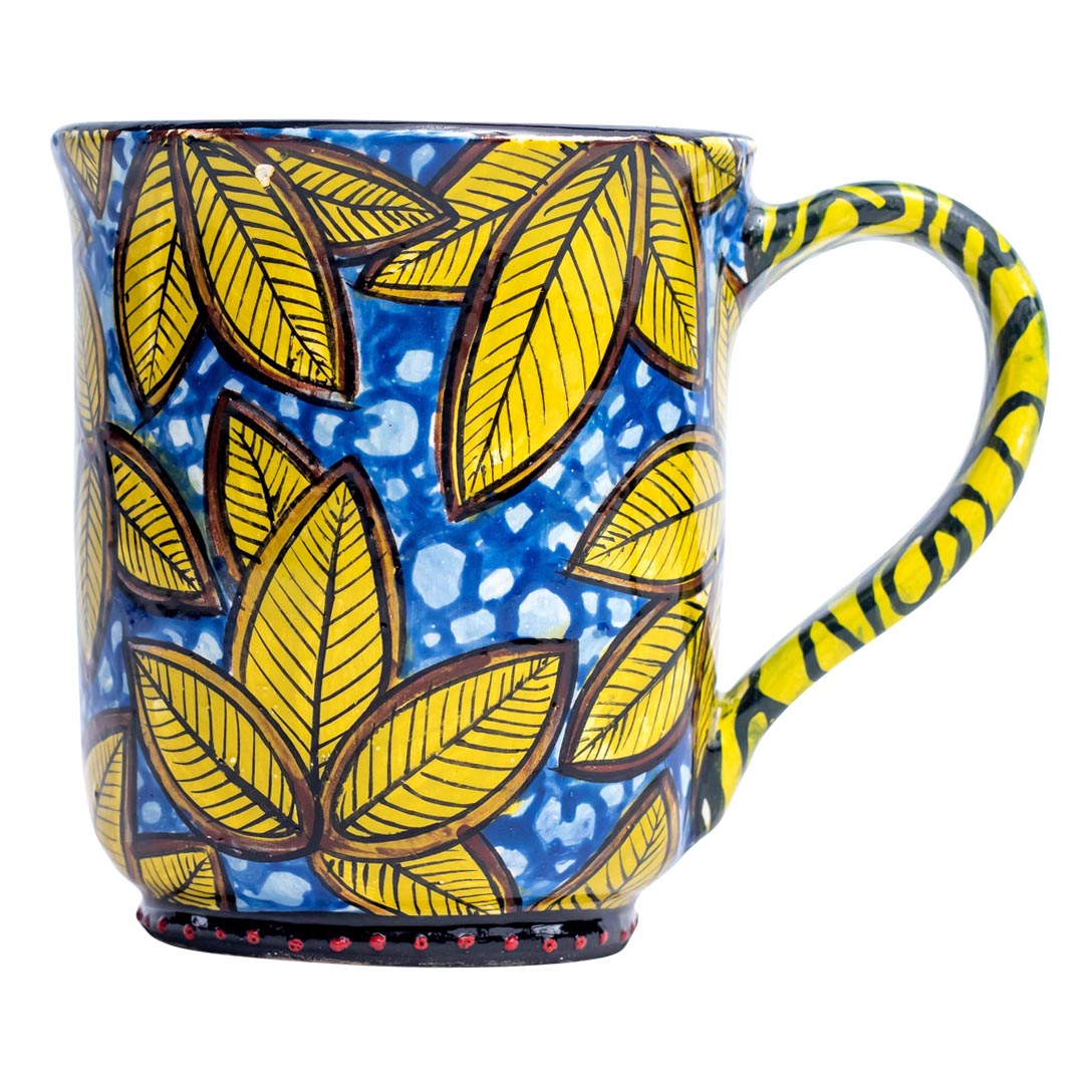 Cheetah spot, yellow leaves mug