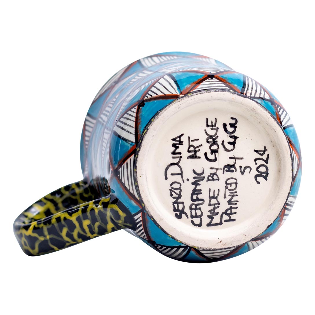 Giraffe shweshwe mug