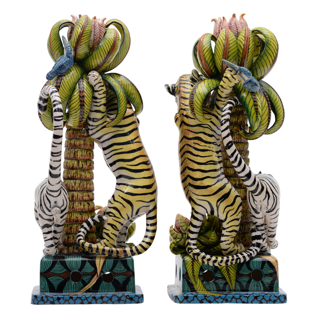 Pair of candlestick tiger candlesticks