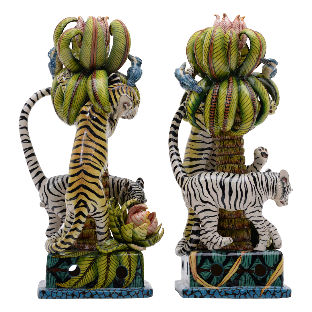 Pair of candlestick tiger candlesticks