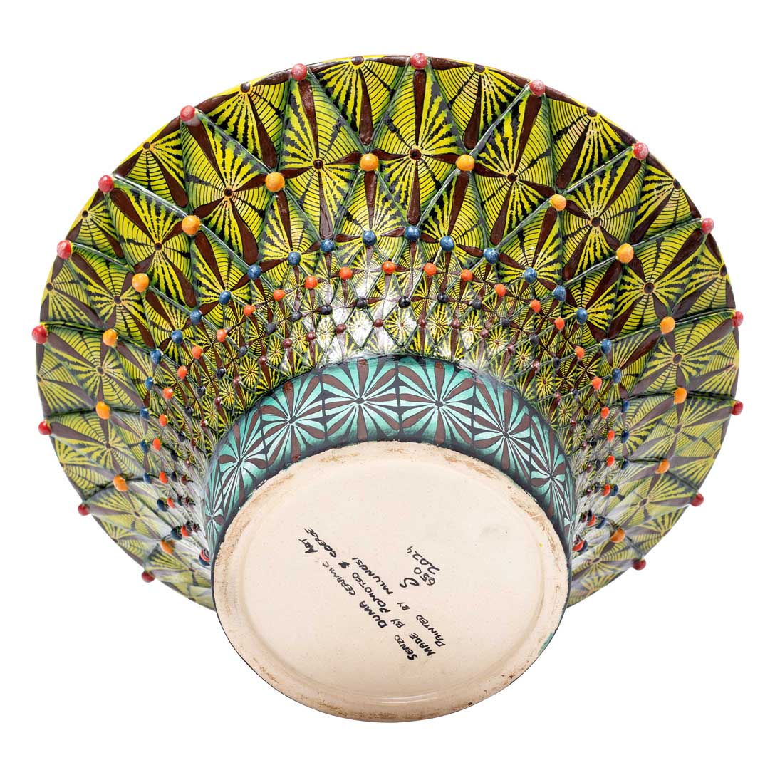 Zebra,calla lilly,green,white,black,blue, zulu hat bowl
