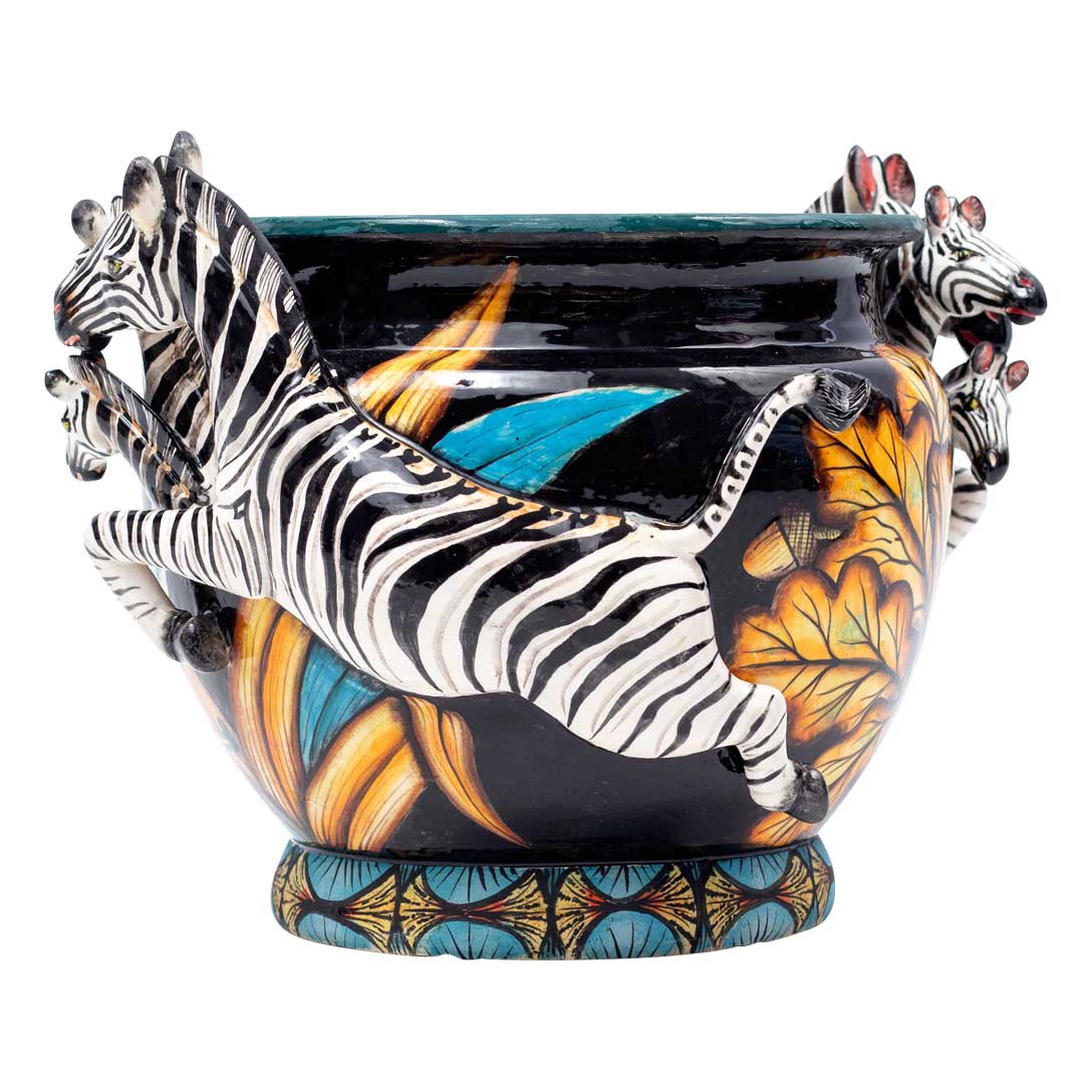 Zebra & quercus robur tree planter