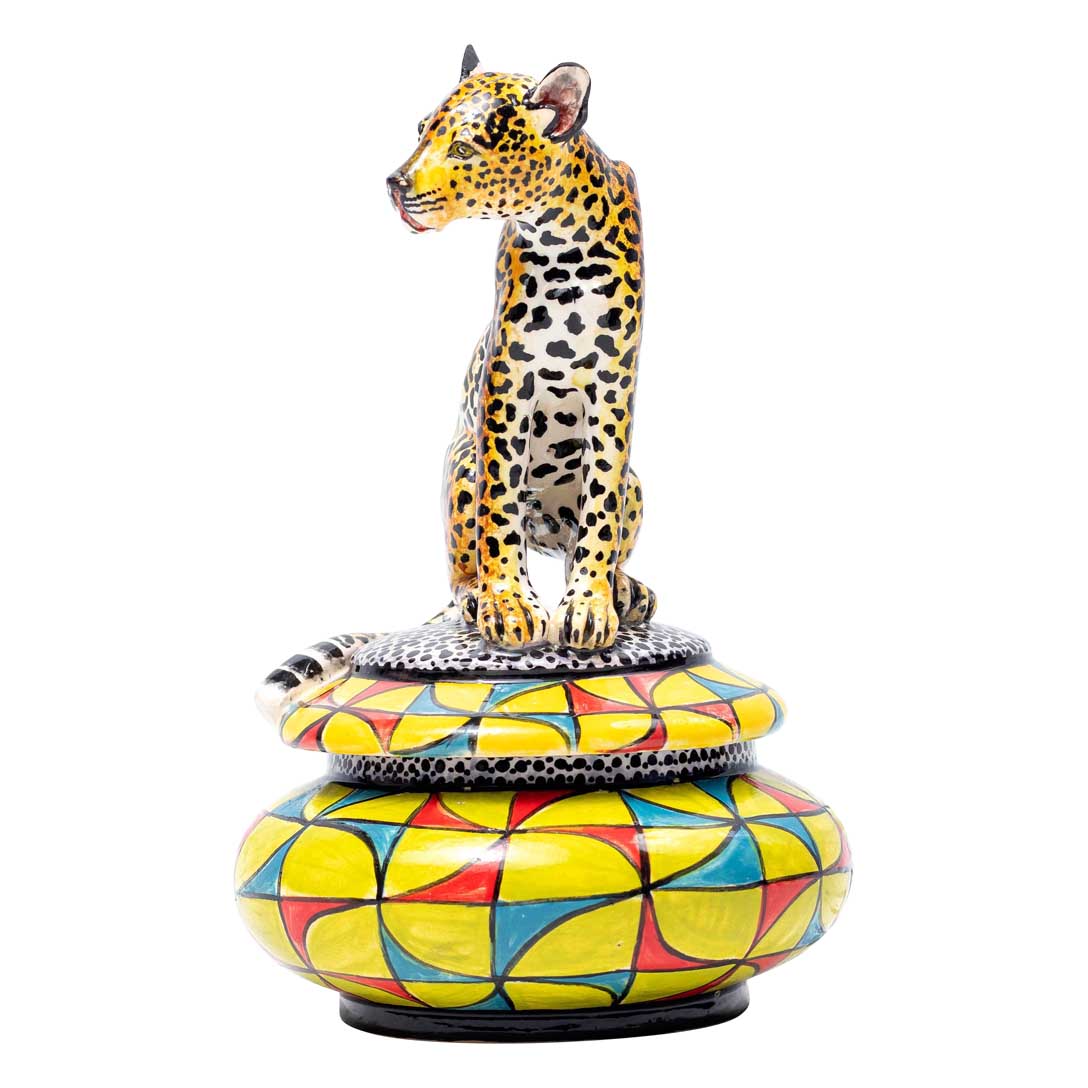 Leopard, candy pattern, yellow,red, blue,jewelry box