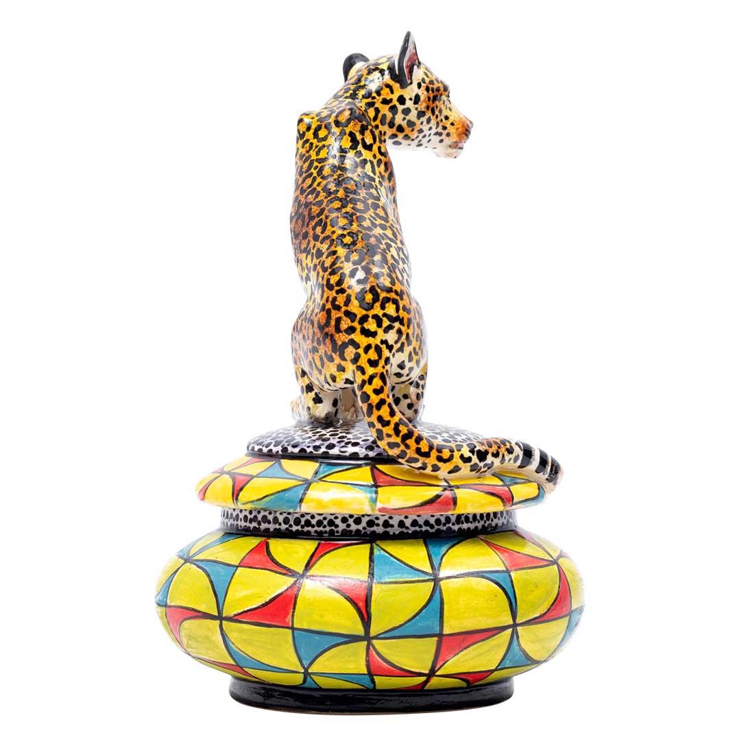 Leopard, candy pattern, yellow,red, blue,jewelry box