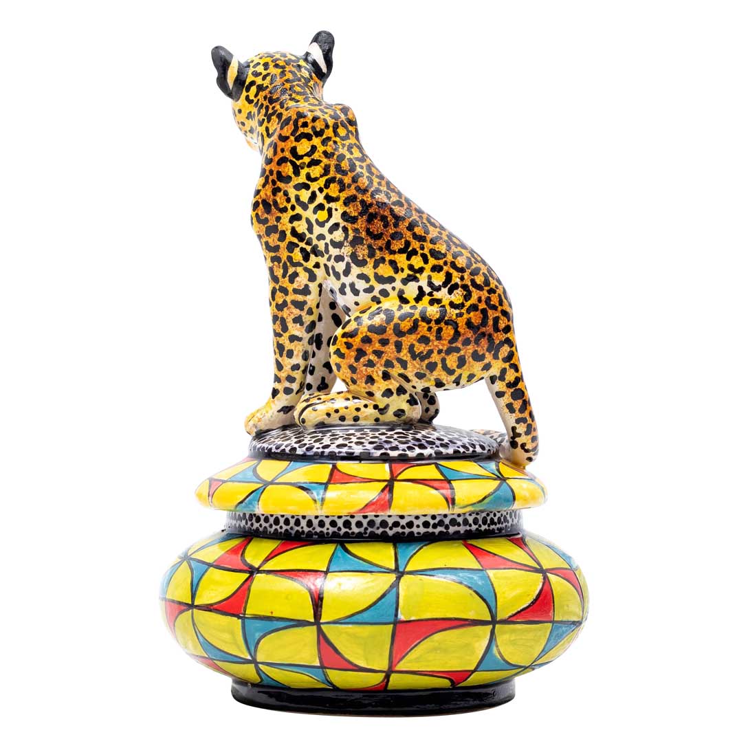 Leopard, candy pattern, yellow,red, blue,jewelry box