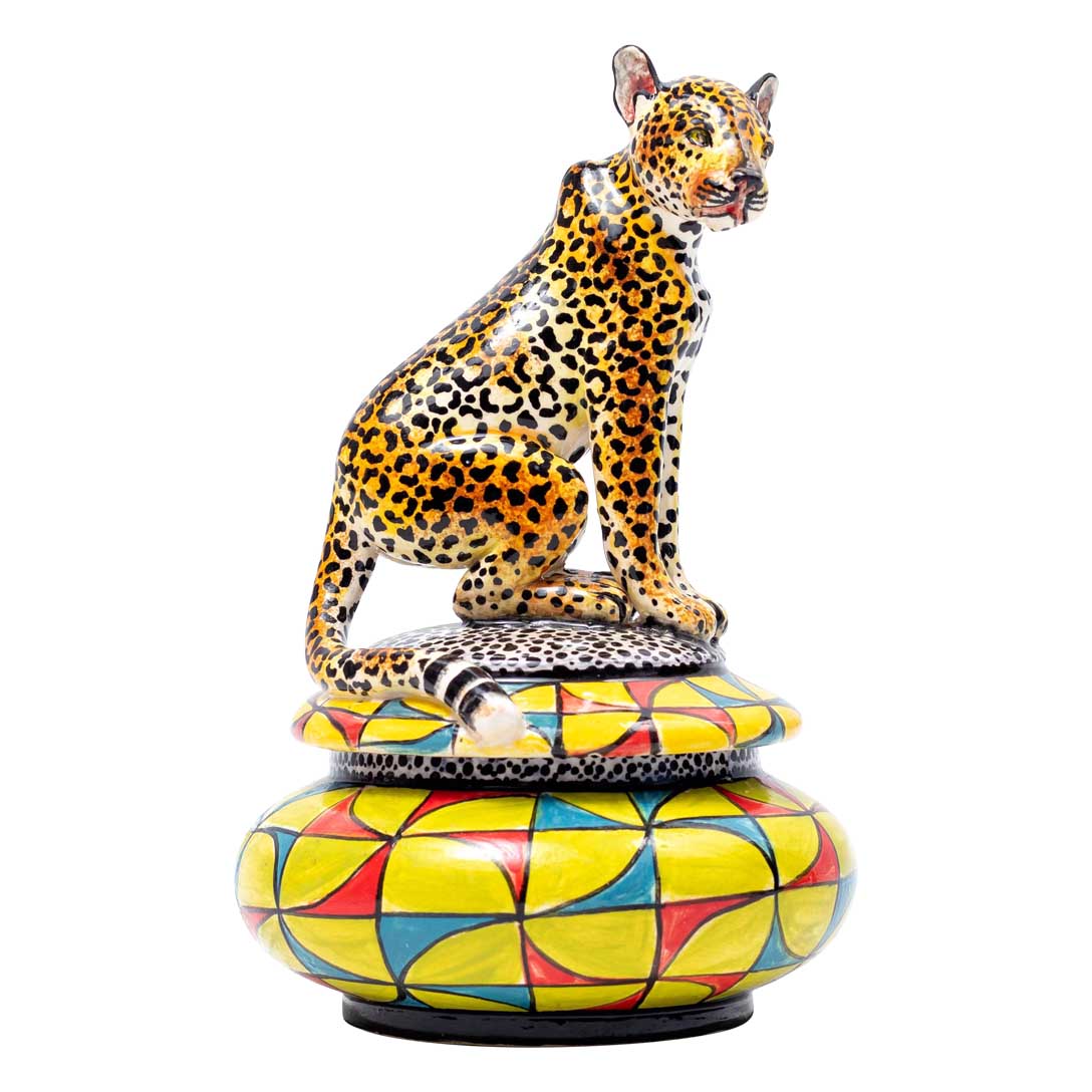 Leopard, candy pattern, yellow,red, blue,jewelry box