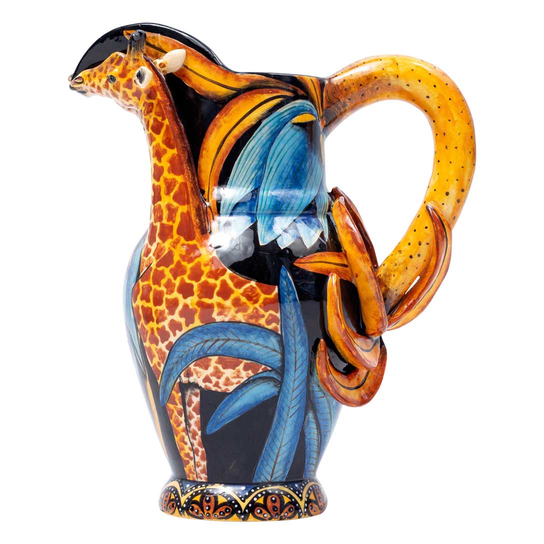 Giraffe & palm leaves jug