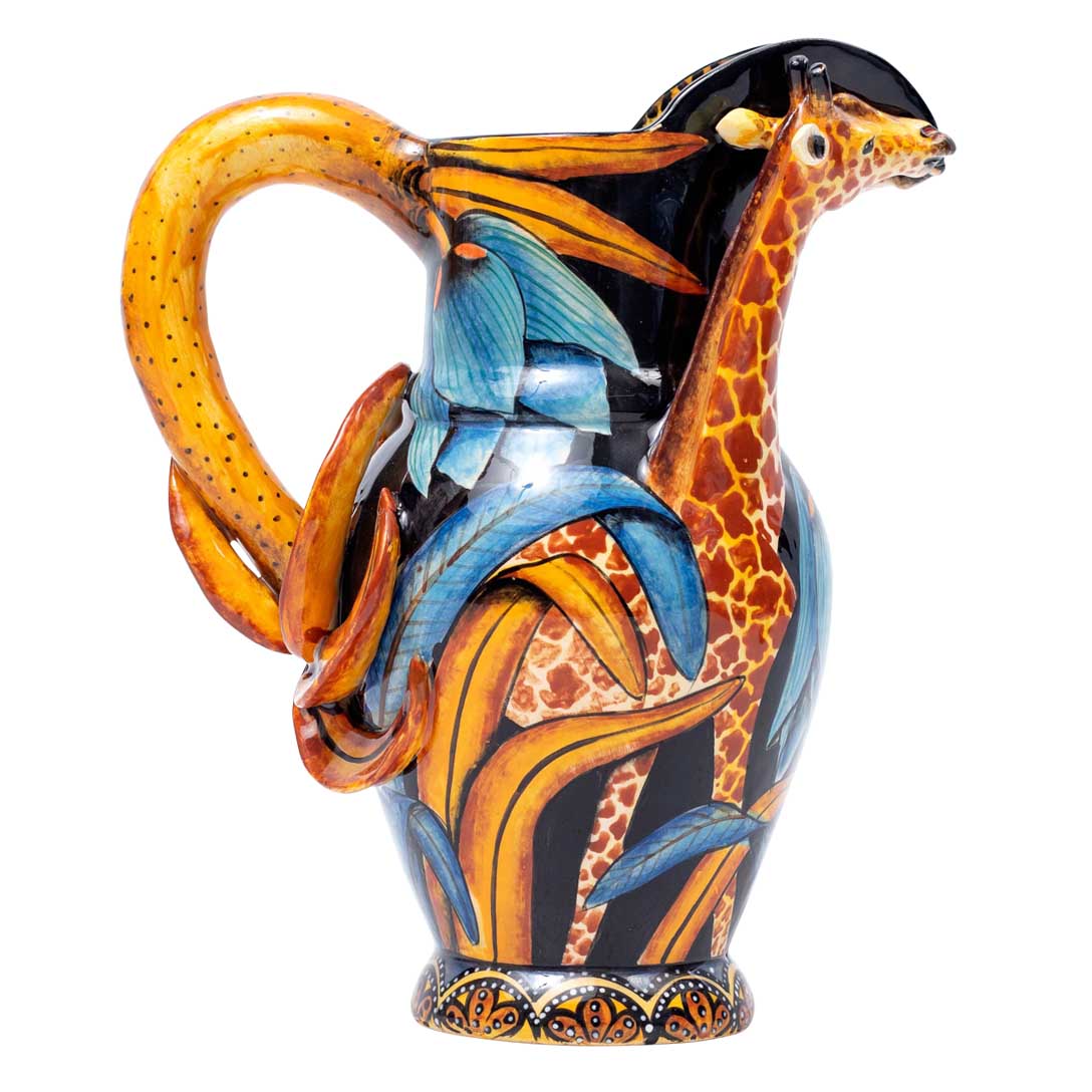 Giraffe & palm leaves jug