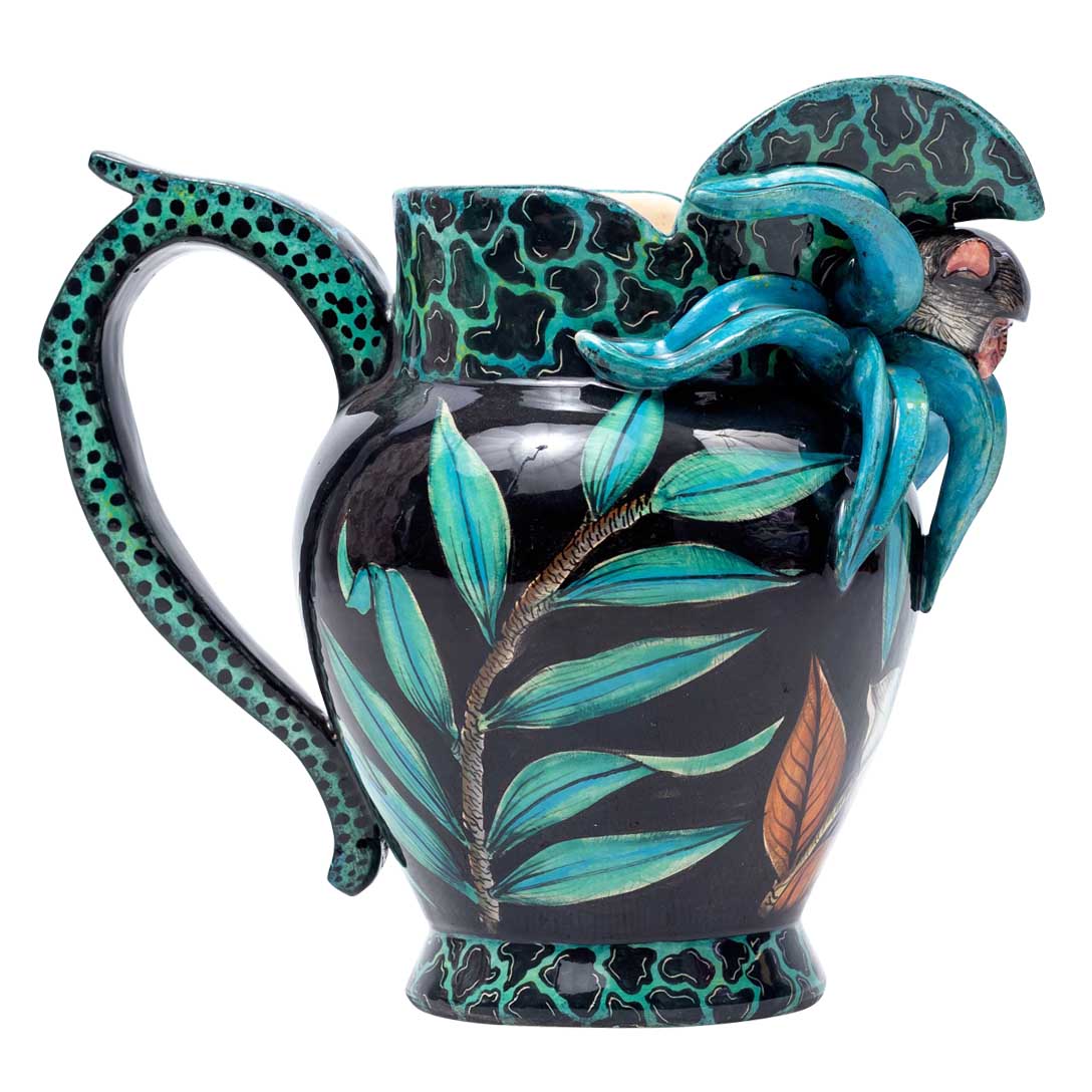 Monkey & hibiscus flower jug