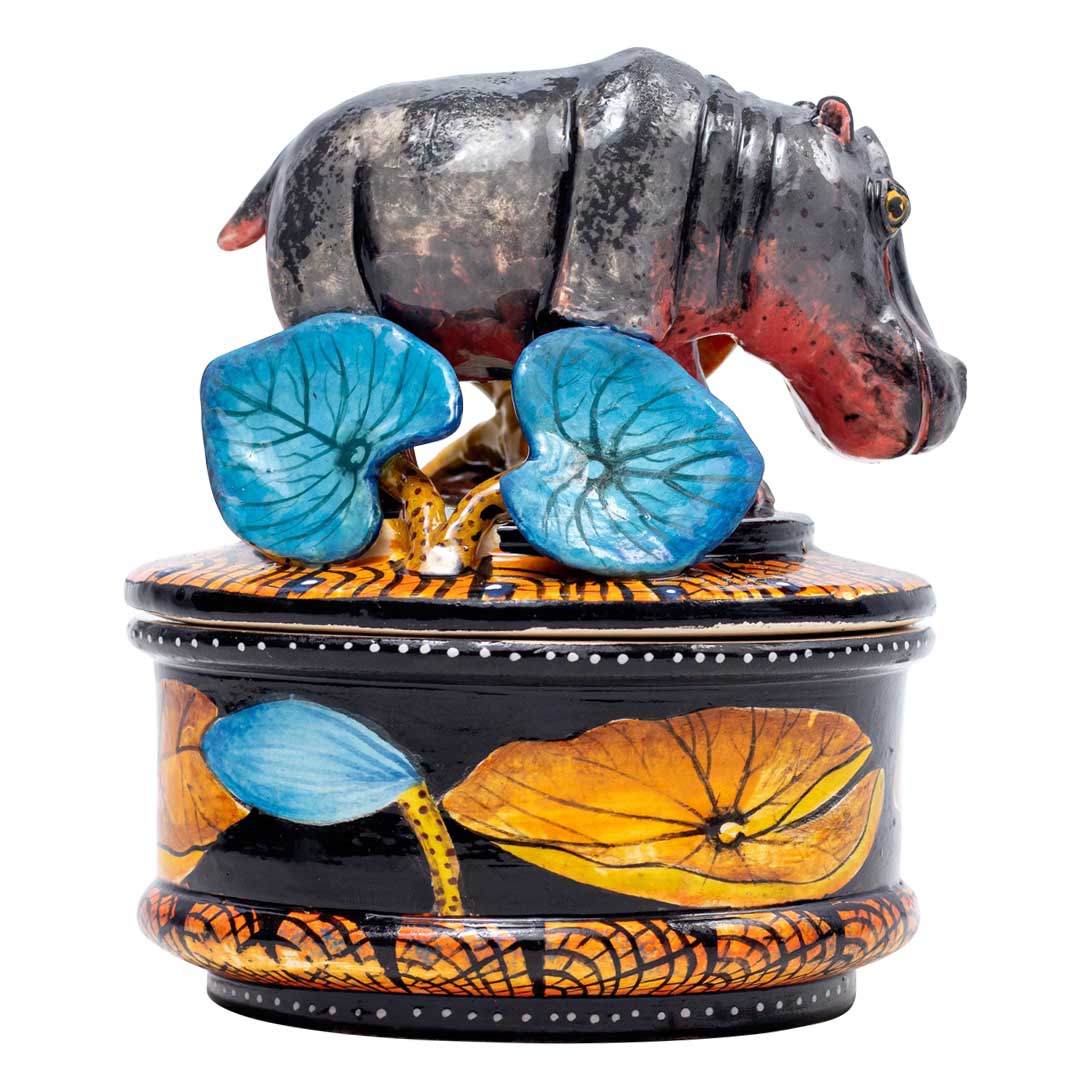 Hippo, lilly pad jewelry box