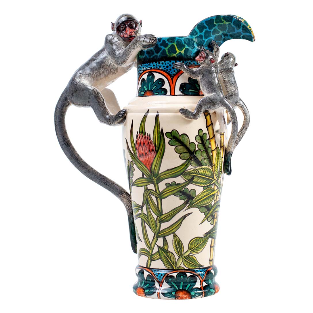 Monkey & protea flower jug