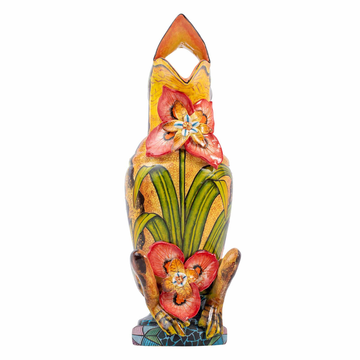Frog & water lily flower jug