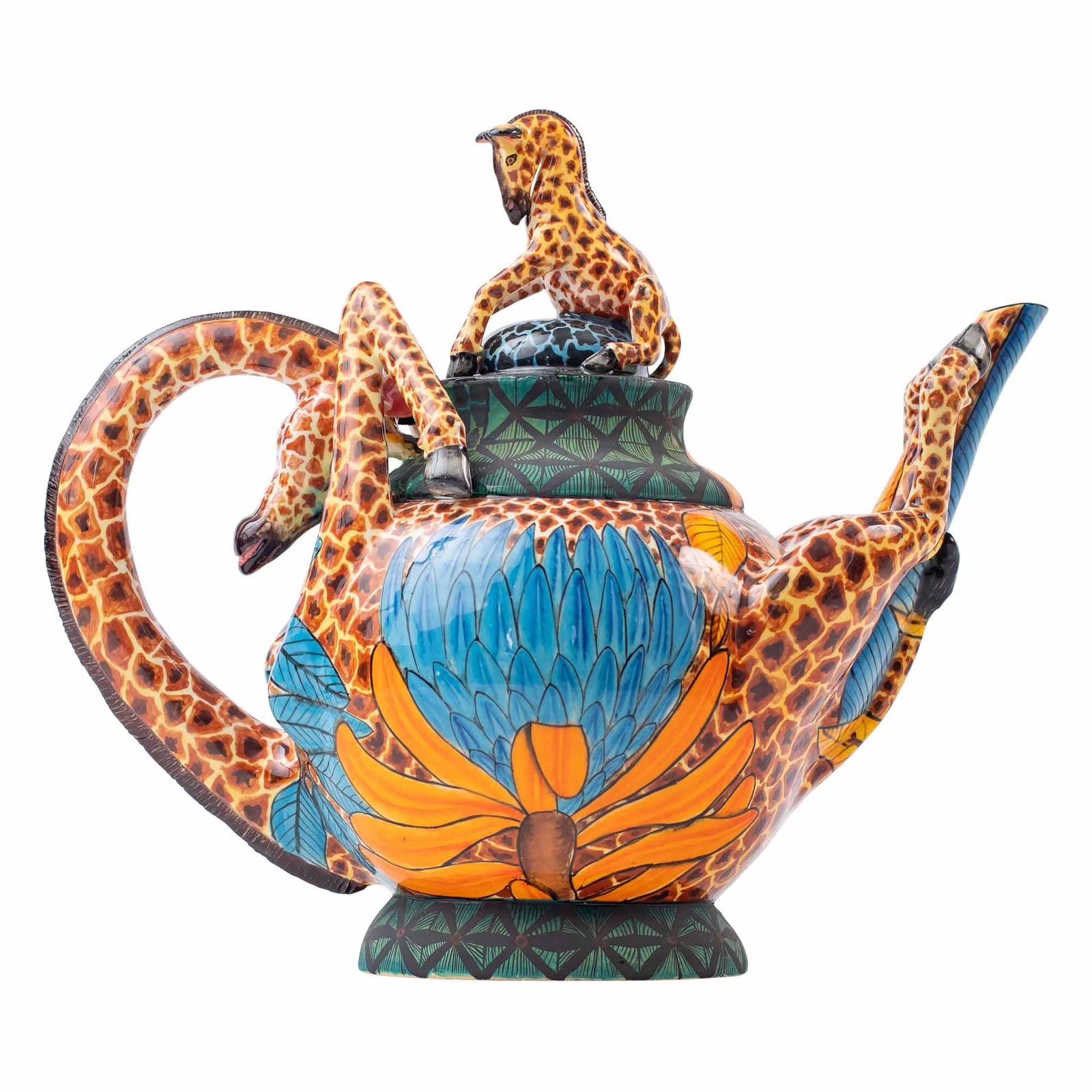 Giraffe & protea teapot