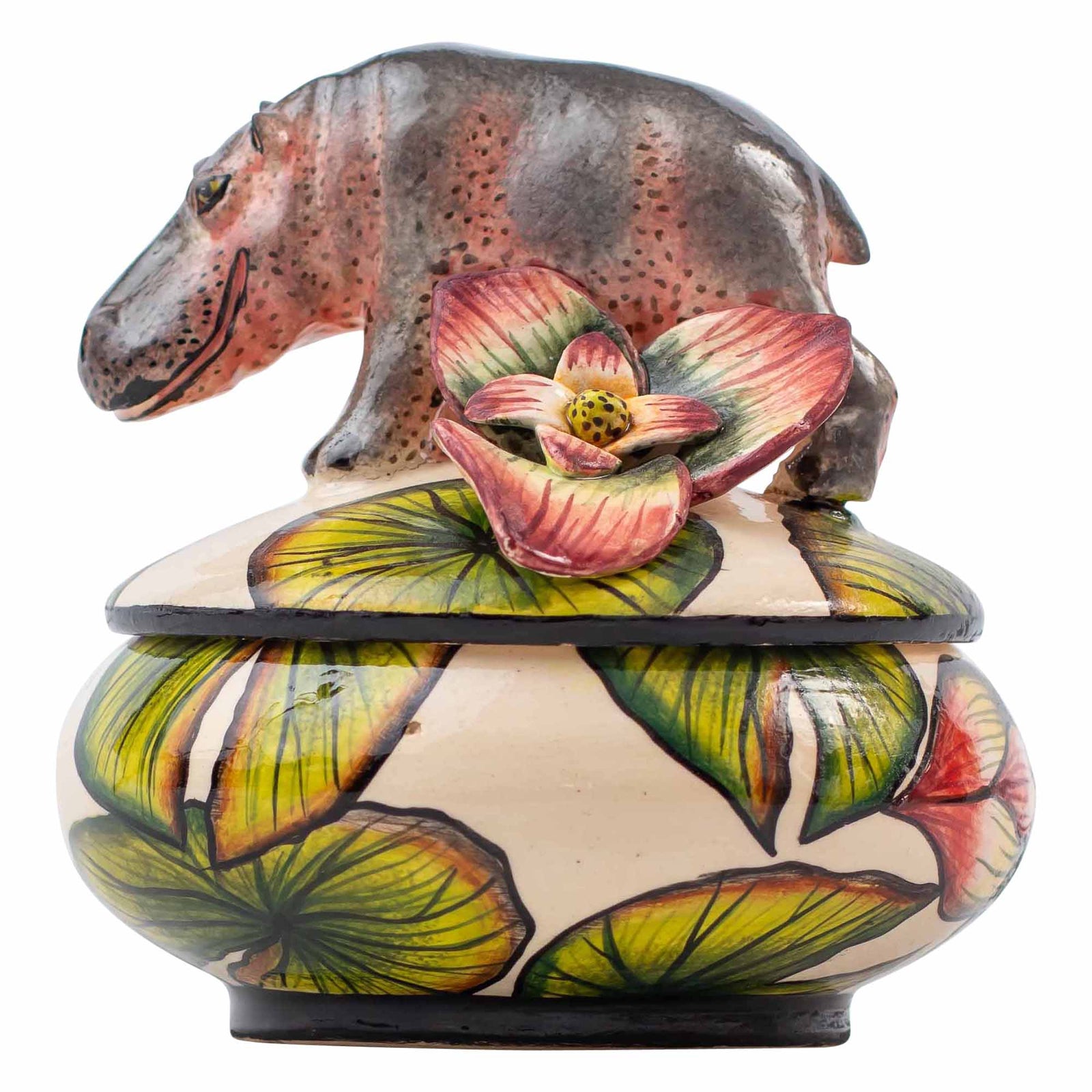 Hippo & lily pad jewelry box