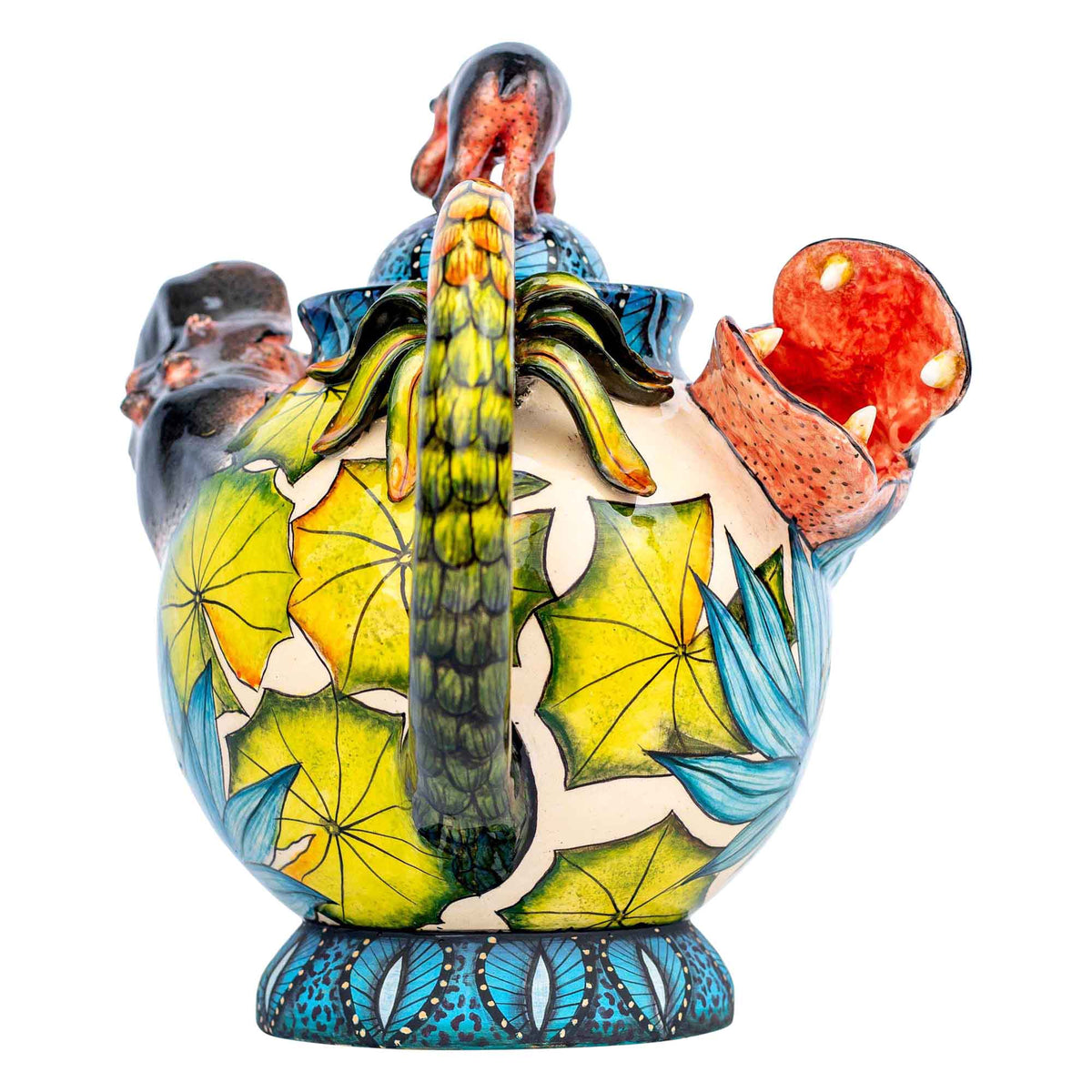 Hippo & water lily flower teapot